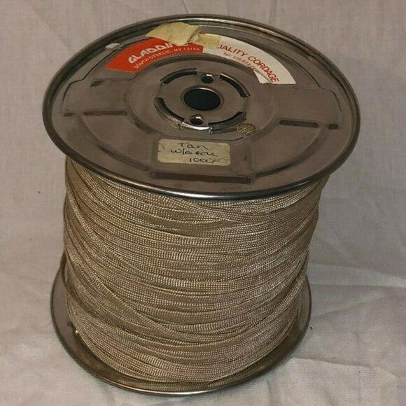 NEW TAN 550 PARACORD NYLON PARALINE FLAT HOLLOW CORD CORELESS - Picture 1 of 10